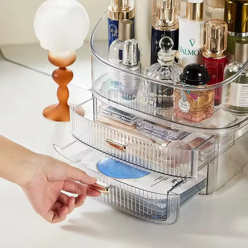 Transparent Desk Makeup Organizer Box – Large Capacity Cosmetic & Jewelry Storage — photo 4