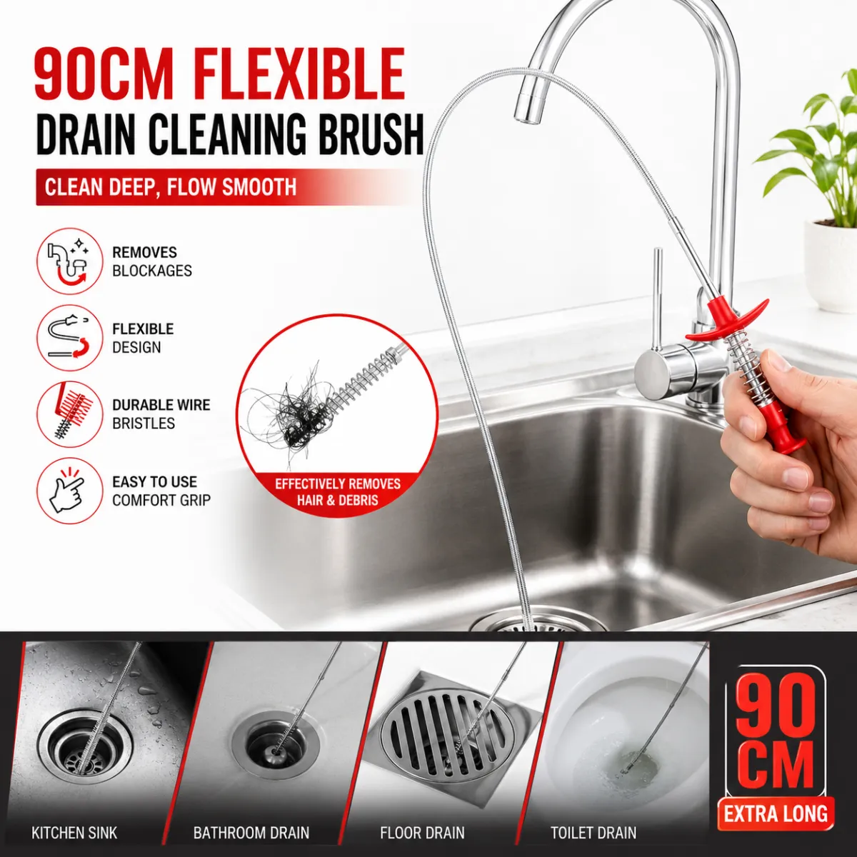 Flexible Wire Drain Cleaning Brush