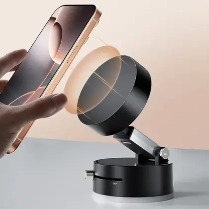 360° Magnetic Phone Holder – Strong Magnetic Suction Mount for Car, Desk & Tabletop Use