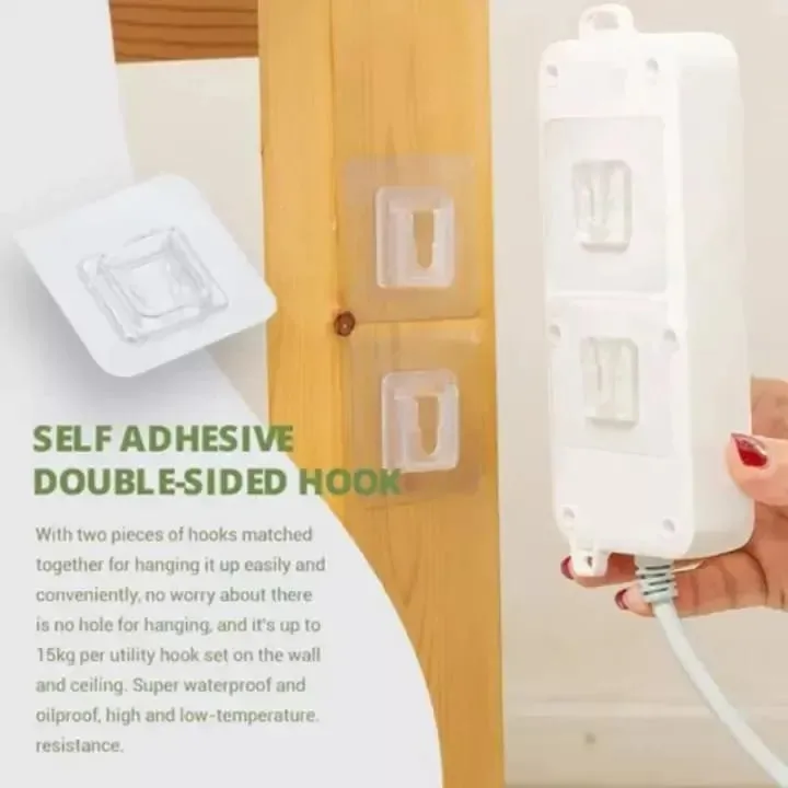 4 Pair Sticky Hooks – Waterproof Wall & Ceiling Hook Set — photo 3
