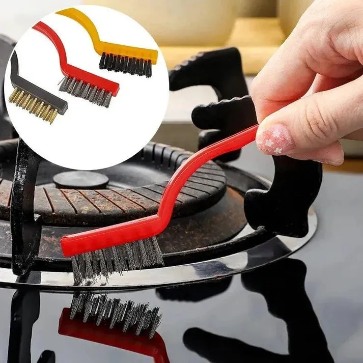 3PCS Mini Wire Brush Set – Steel, Brass & Nylon Cleaning Brushes for Rust & Metal — photo 3