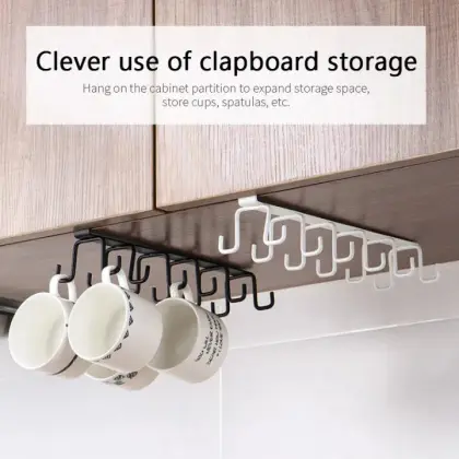 Kitchen Hook Rack – 10 Hooks Cup & Utensil Holder