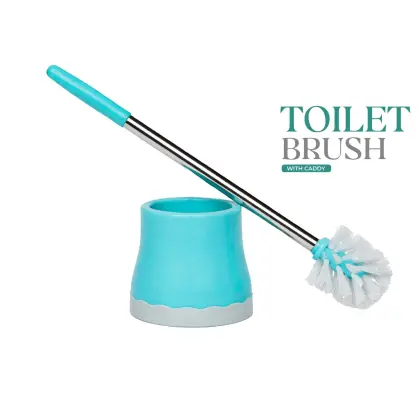 Zidello Toilet Brush With Caddy (Tulip)-Stainless Steel Pipe
