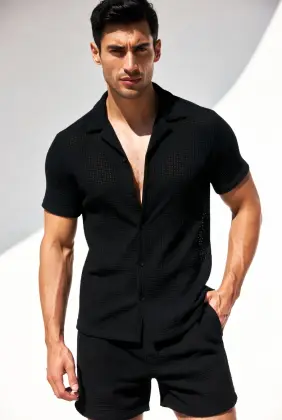 New Trendy Black Tracksuit for Men – Premium Comfortable Sports & Casual Wear Set - L