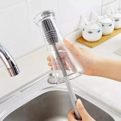 Long Handle Silicone Bottle Brush – Baby Bottle Cleaning Tool