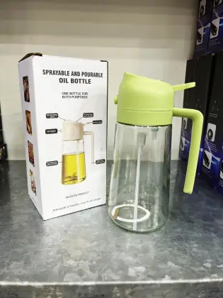 Double Lock Heavy Quality 2 in 1 Oil Spray Bottle Big with Multi Color 🇨🇳