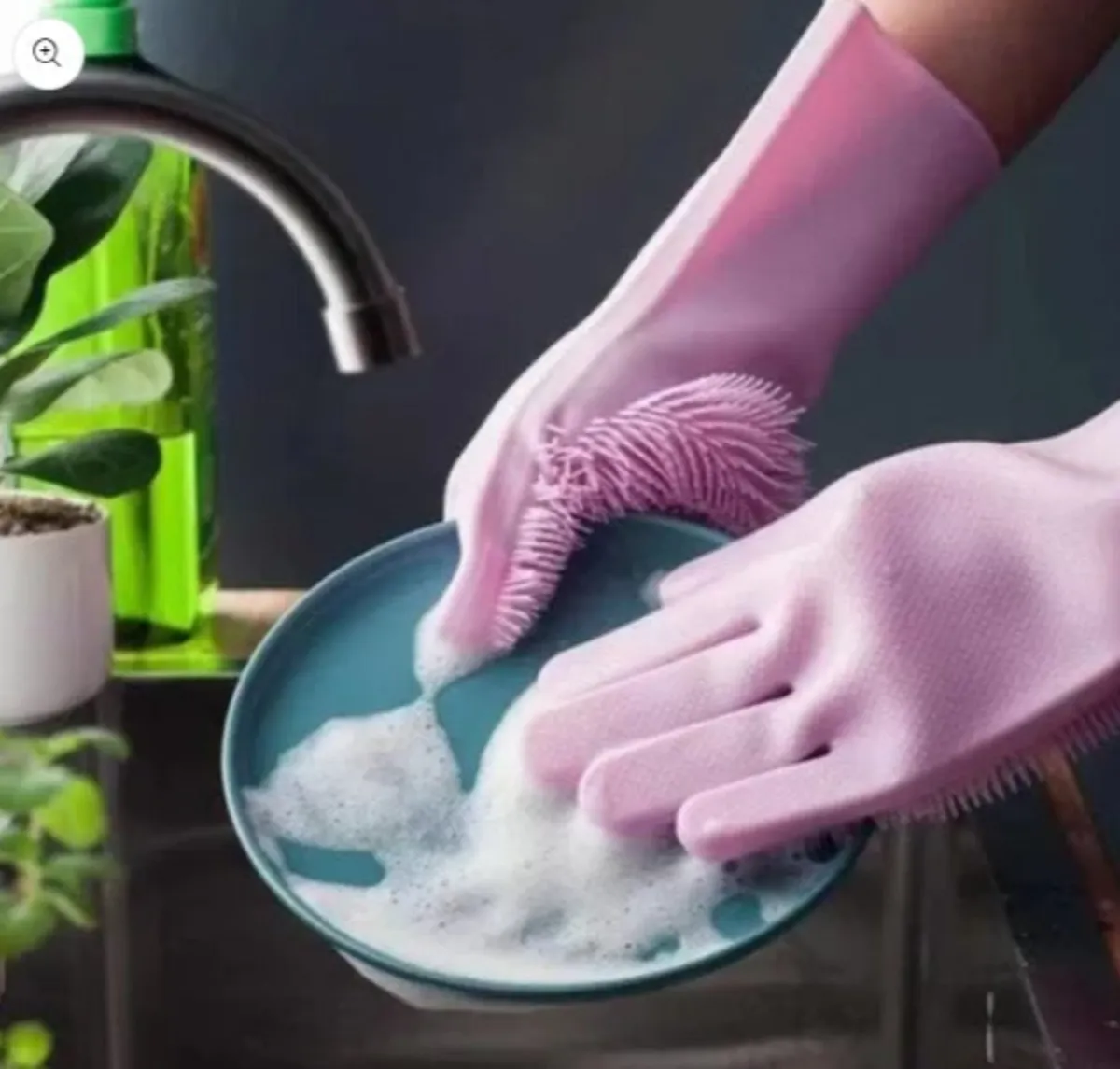 Zidello Silicone Dish Washing Gloves – Non-Slip Waterproof Scrubber Gloves for Kitchen Cleaning — photo 4