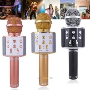 Bluetooth Microphone Karaoke Wireless Microphone Professional Speaker Handheld Microfone Player Singing Recorder Mic WS-858 KTV Microphone and Hifi Speaker — photo 2