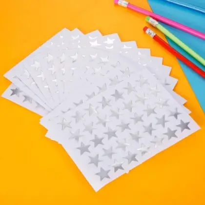 350 PVC Star Stickers Self Adhesive Removable Sparkle Rewards Funny Stickers For Teacher Encourage Students Kids - Stationery Accessory Designed - Golden