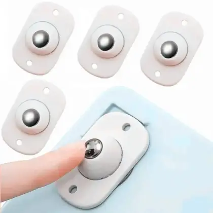 Quality Furniture Moving Wheel - [4 Pcs] | Stainless Steel Mini Swivel Wheels With 360 Degree Rotation For Bins Storage Box