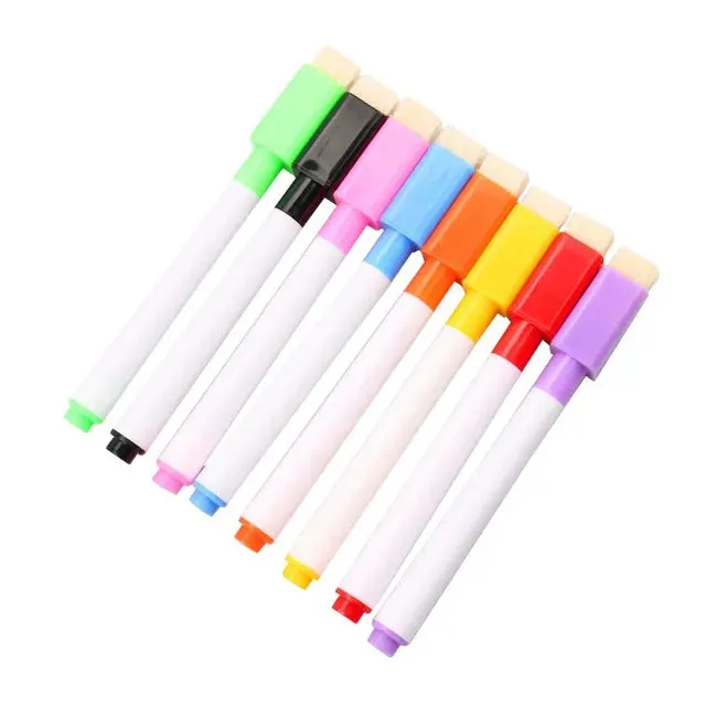 5 Pcs Whiteboard Marker with Duster – Black Ink Dry Erase Markers for Kids, School & Office — photo 2