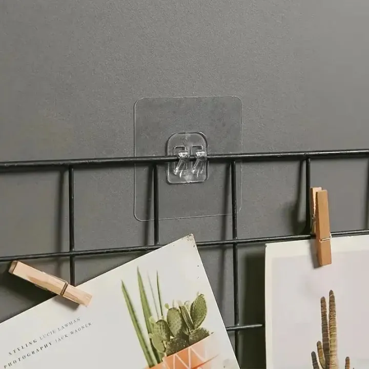 Clear Wall Hooks – Self‑Adhesive Shelf Fixing Clips — photo 4