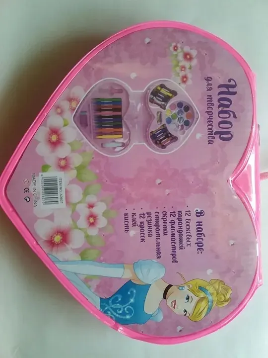 52 Pcs Heart Shape Colour Kit Painting Set For Kids With Crayons Markers And Art Accessories (Random Characters) — photo 2