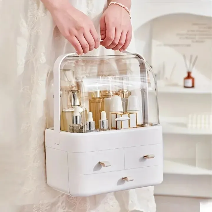 Multifunctional Cosmetic Organizer – Adjustable Makeup Storage for Vanity & Bathroom (white) — photo 3