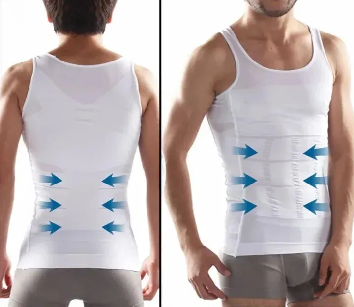 Slim n Lift Body Shaper Vest for Men (Black / White) — photo 2