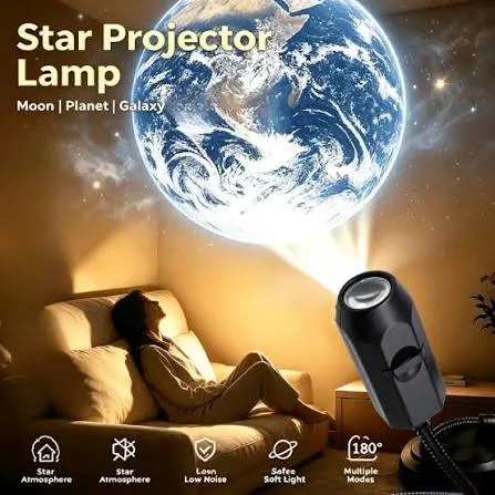 6 Lens USB Ceiling Moon Earth Projection Atmosphere Light Starry Sky Lamp Night Light Romantic Bedroom Galaxy Decoration Projector With 6 Lenses — photo 3