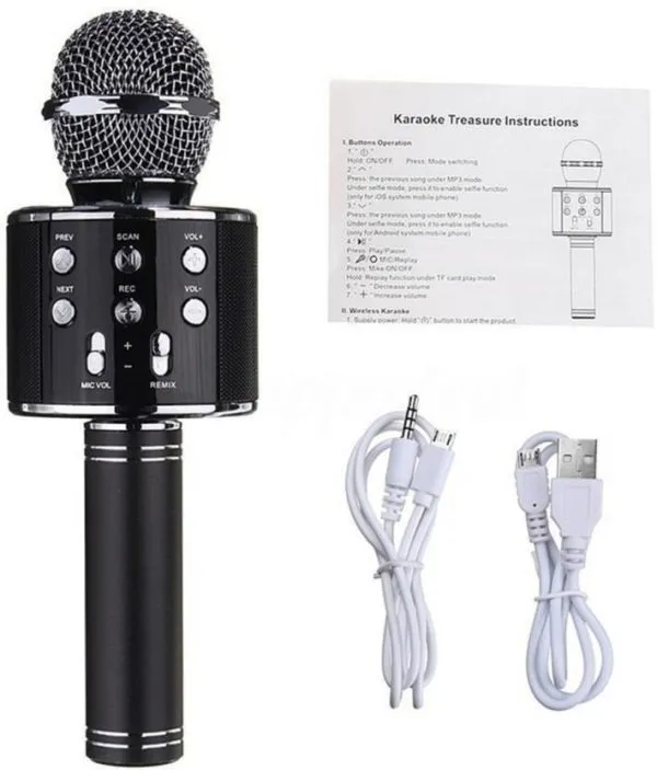 Bluetooth Microphone Karaoke Wireless Microphone Professional Speaker Handheld Microfone Player Singing Recorder Mic WS-858 KTV Microphone and Hifi Speaker — photo 6