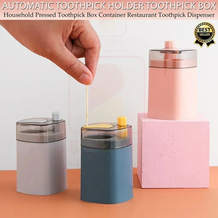 Toothpick Holder Dispenser – Automatic Press Hygienic Box — photo 2