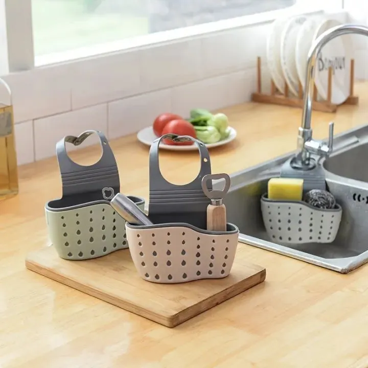 Kitchen Sink Hanging Drain Basket – Plastic Sink Organizer — photo 4