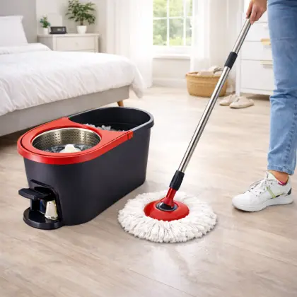 Zidello Spin Mop & Bucket Set with Foot Pedal Wringer