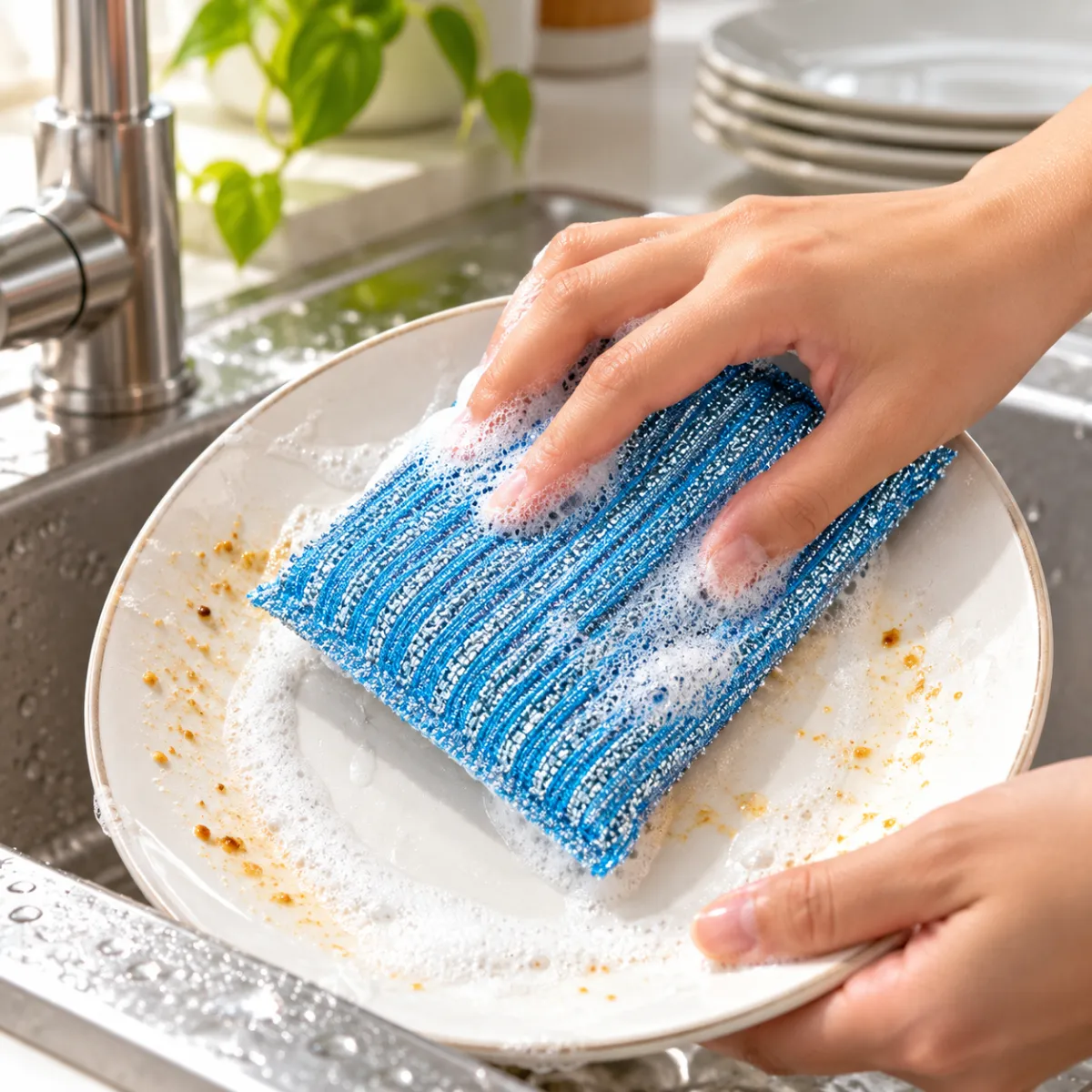 Zidello Pro Cleaning Sponge – Multi-Purpose Scrubbing Sponge for Dishes, Pots & Pans (Pack of 4) — photo 2