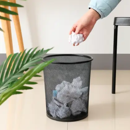 ZIDELLO Metal Mesh Dustbin – Compact Waste Bin for Home & Office