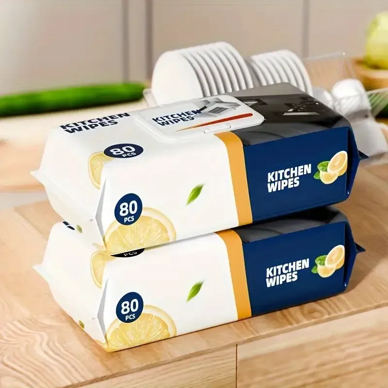 Kitchen Wipes – Pack of 80 Pieces, Multipurpose Cleaning Wipes for Home and Kitchen Use -Soft and durable material for effective cleaning — photo 3