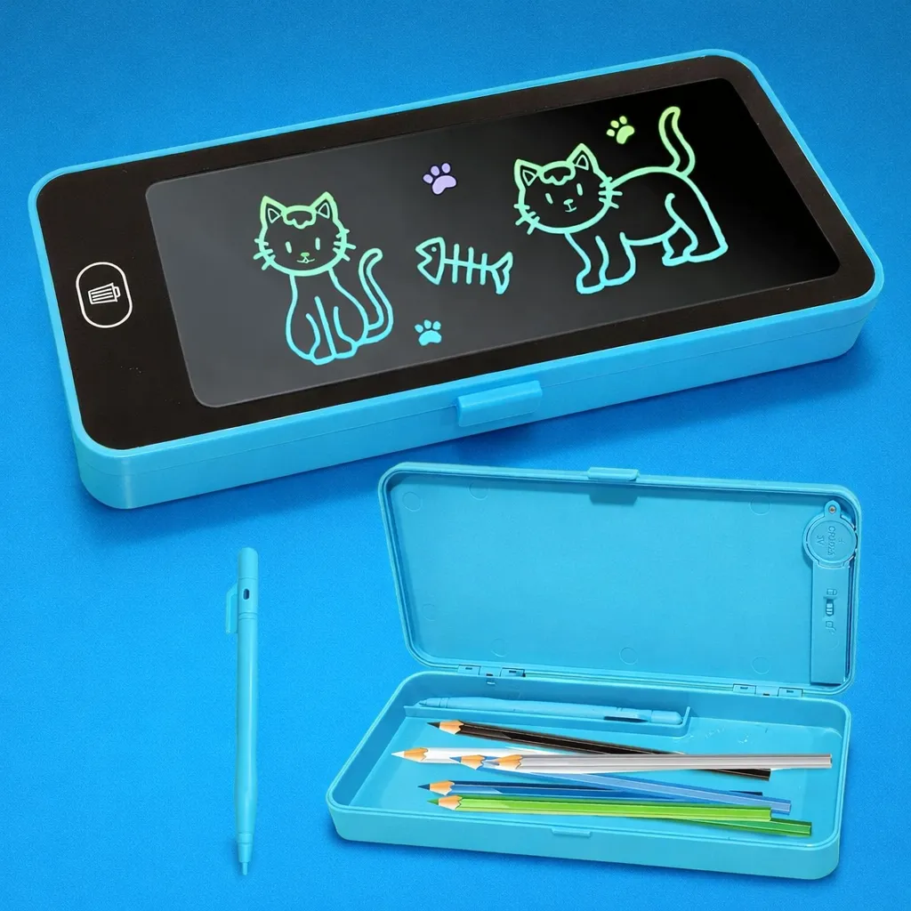 Pencil Box with LCD Writing Tablet | Kids Stationery Box with Writing Pad & Stylus | Random Color — photo 2