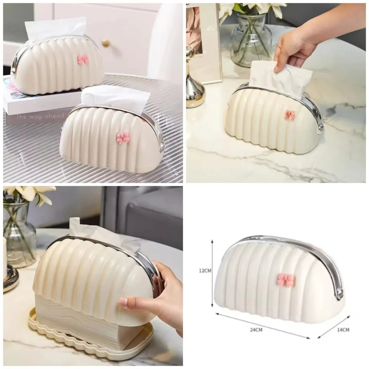 Elegant Shell Tissue Box (Random Colours)