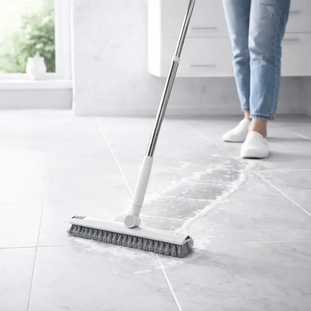 Zidello Folding Cleaning Brush Set – Adjustable Long Handle Floor Scrubber for Home