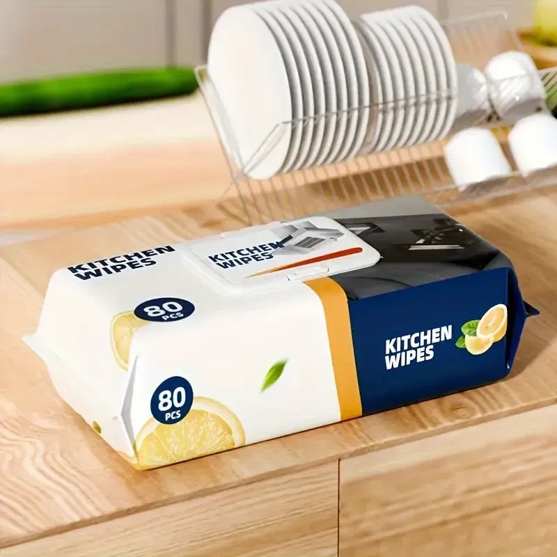 Kitchen Wipes – Pack of 80 Pieces, Multipurpose Cleaning Wipes for Home and Kitchen Use -Soft and durable material for effective cleaning — photo 4