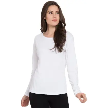 Basic Round Neck Full Sleeves T-Shirt For Women – Soft & Comfortable Casual Wear (Random Color) - Extra Large Rs