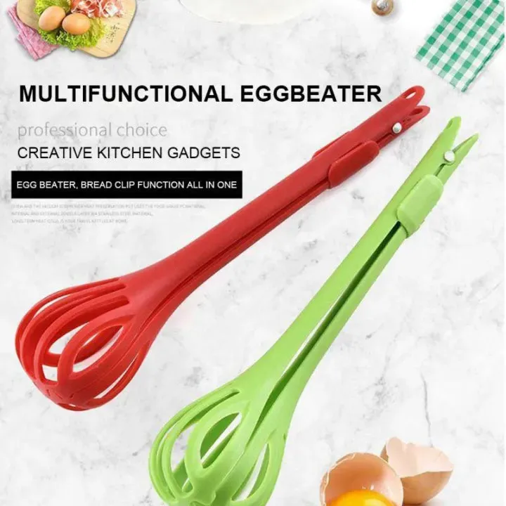 Kitchen Tongs & Whisk – Nylon Egg Beater Tool — photo 2