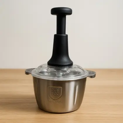 2L Manual Food Chopper | Stainless Steel Push Chopper | Kitchen Multi-Purpose Vegetable And Nuts Chopper