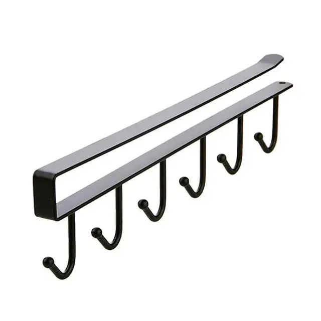 Under Cabinet Mug & Cup Holder Rack – 10 Hook Hanging Kitchen Storage Organizer — photo 2
