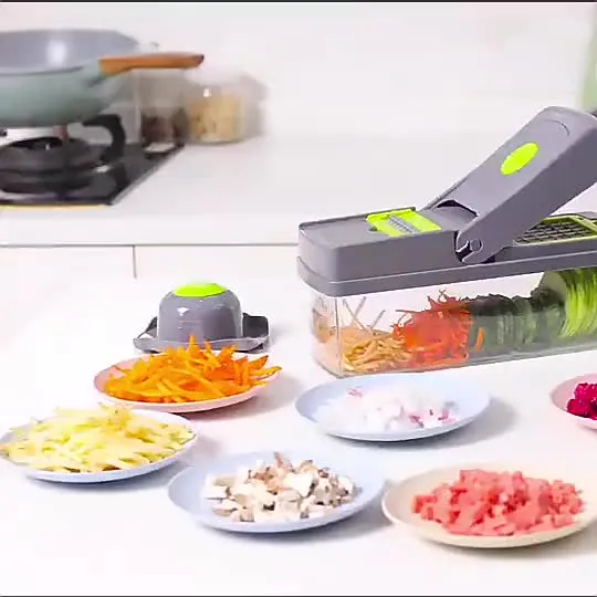 16-In-1 Multifunctional Vegetable Chopper & Slicer With Colander Basket And Storage Container – Heavy-Duty Food Cutter & Dicer For Onion, Potato, Carrot, Garlic & More — photo 3