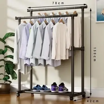Double Pole Cloth & Coat Hanging Organizer