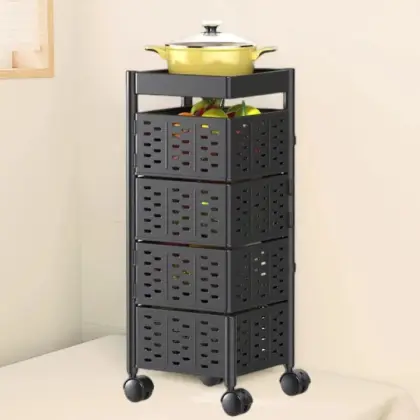 4/5 Tier Kitchen Organizer – Rolling Storage Rack with Wheels