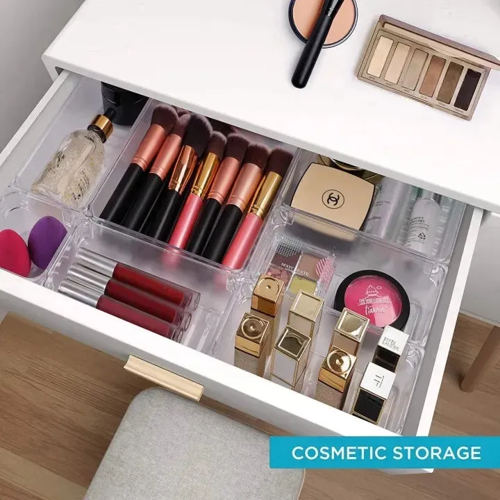 Clear Acrylic Drawer Organizer Set – Multipurpose Storage Trays for Makeup, Bathroom, Kitchen & Office — photo 4
