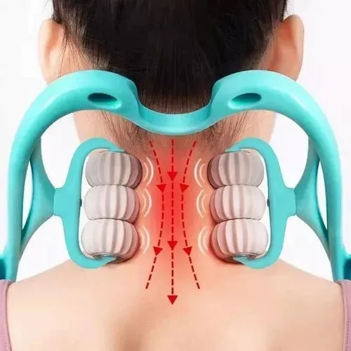 Six-Wheel Cervical Neck Massager – Deep Tissue Relief