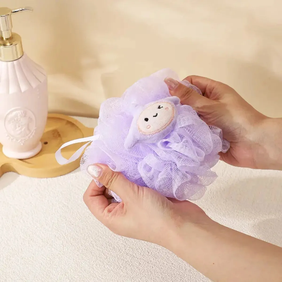 Kids Bath Sponge Ball - with Soft Toy — photo 3