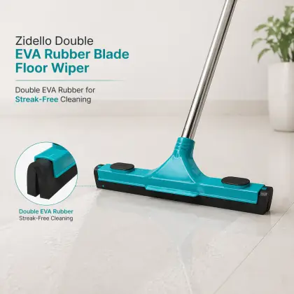 Zidello Double EVA Rubber Blade Floor Wiper β Heavy Duty Water Cleaning Squeegee for Tiles & Floors