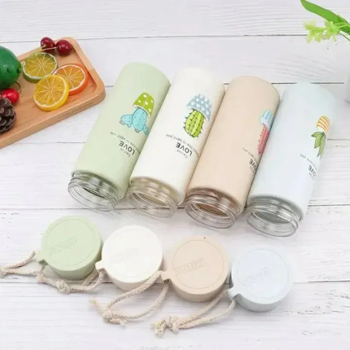 Premium 400ML Glass Water Bottle with Cactus Design – Leakproof BPA Free Portable Drinking Bottle — photo 3