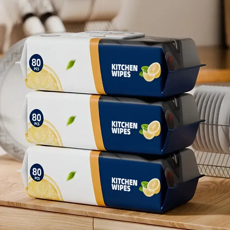 Kitchen Wipes – Pack of 80 Pieces, Multipurpose Cleaning Wipes for Home and Kitchen Use -Soft and durable material for effective cleaning — photo 2