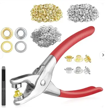 Hand Press Button Plier – Heavy Duty Metal Body with 50 Snap Buttons | Manual Fastener Tool for Tailoring - With Lock