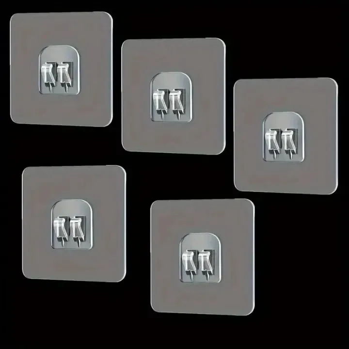 Clear Wall Hooks – Self‑Adhesive Shelf Fixing Clips — photo 2